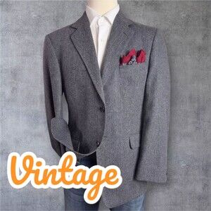 Vintage STAFFORD TWEED WOOL Mens Blazer Sport Coat Two Button Jacket Gray 42R